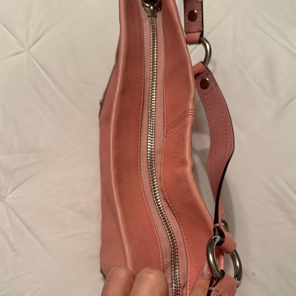 Coach Y2K Pink Leather Carly Shoulder Bag with Metal Accents - Picture 10 of 12